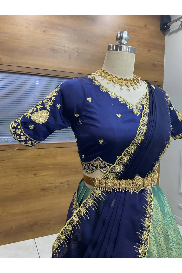 దక్షిణ భారత పండుగ సాంప్రదాయ హాఫ్ చీర (ఛవి) 