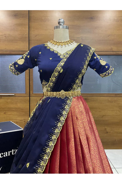 దక్షిణ భారత పండుగ సాంప్రదాయ హాఫ్ చీర (ఛవి) 