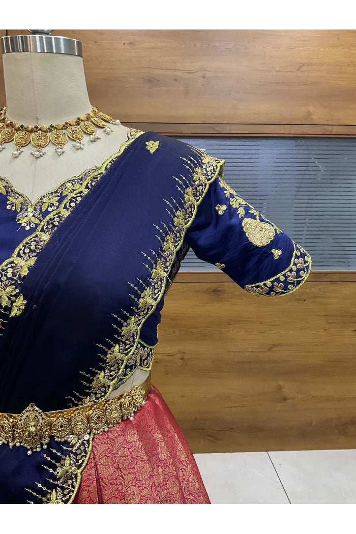 దక్షిణ భారత పండుగ సాంప్రదాయ హాఫ్ చీర (ఛవి) 