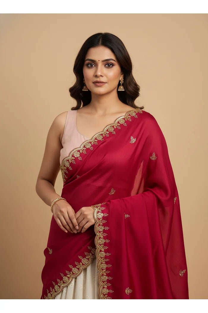 Beautiful Embroidery Work Rangoli Dupatta for women | Only Dupatta Veona Dup GT