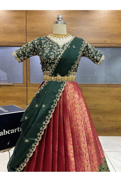 దక్షిణ భారత పండుగ సాంప్రదాయ హాఫ్ చీర (ఛవి) 