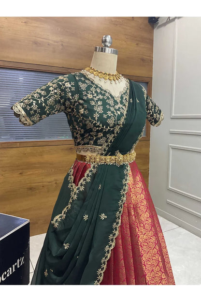 దక్షిణ భారత పండుగ సాంప్రదాయ హాఫ్ చీర (ఛవి) 