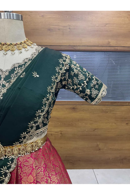 దక్షిణ భారత పండుగ సాంప్రదాయ హాఫ్ చీర (ఛవి) 