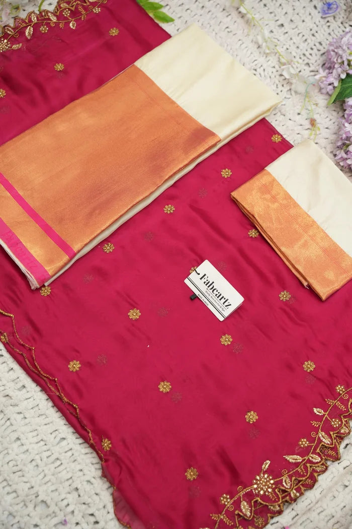 దక్షిణ భారత పండుగ సాంప్రదాయ హాఫ్ చీర (జరా) 