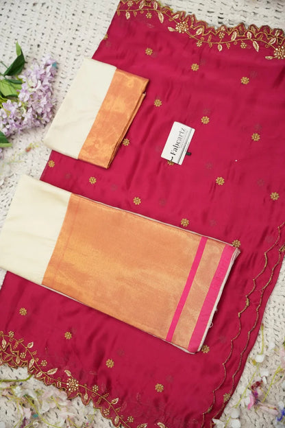 దక్షిణ భారత పండుగ సాంప్రదాయ హాఫ్ చీర (జరా) 