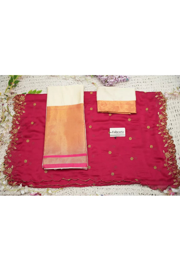 దక్షిణ భారత పండుగ సాంప్రదాయ హాఫ్ చీర (జరా) 