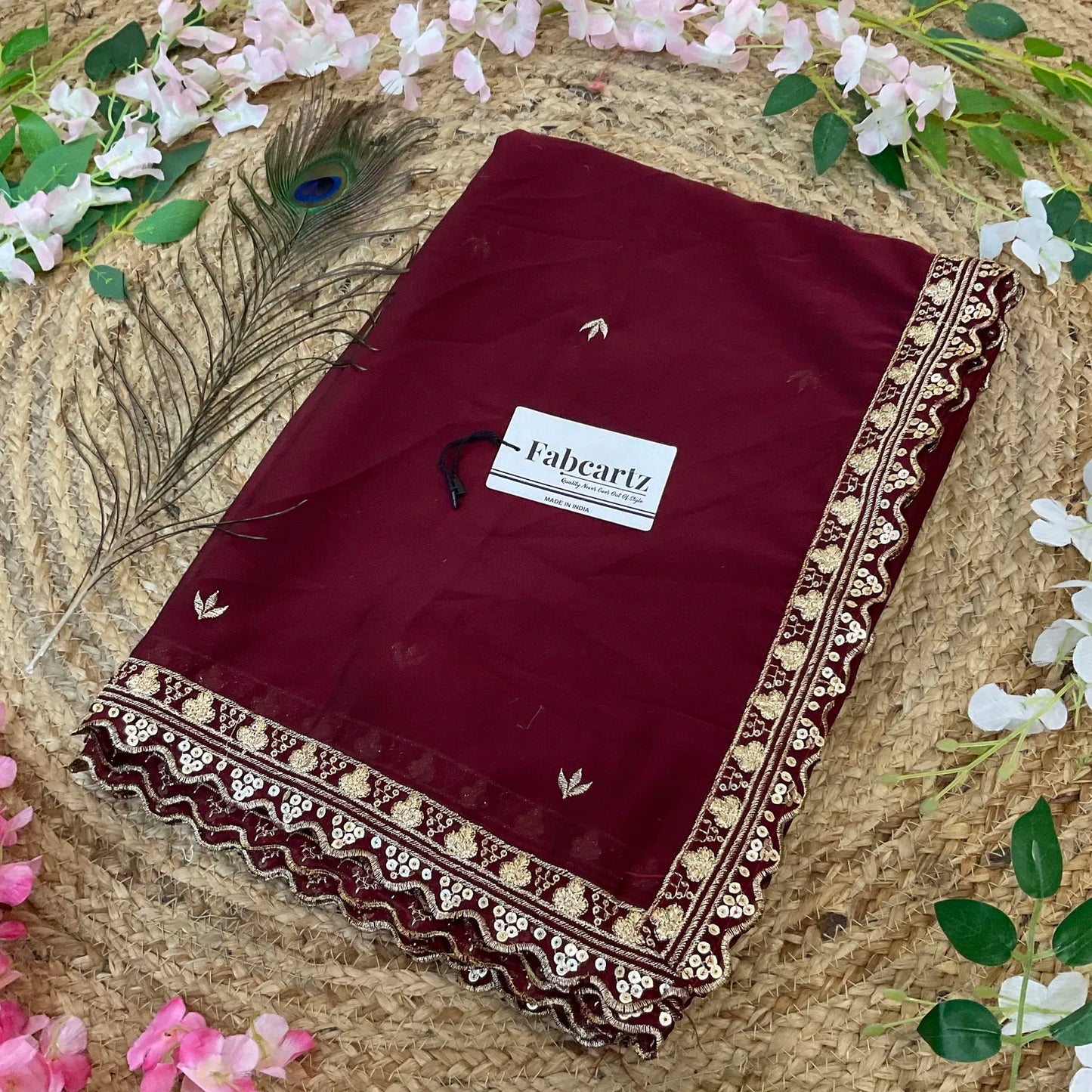 OyeDup Beautiful Embroidery work Rangoli Dupatta for women | Only Dupatta