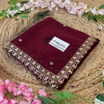 OyeDup Beautiful Embroidery work Rangoli Dupatta for women | Only Dupatta