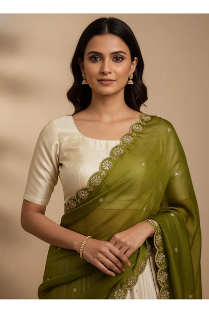 Beautiful Hand work and Beads work Rangoli Dupatta for women | Only Dupatta Dharani Dup