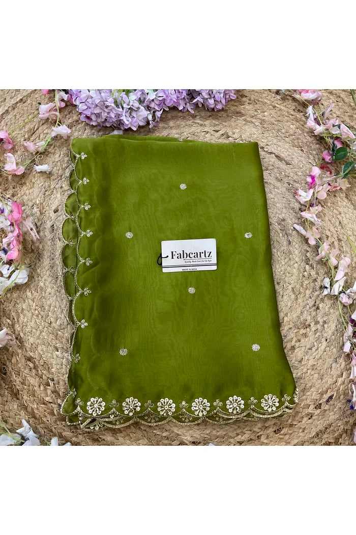 Beautiful Hand work and Beads work Rangoli Dupatta for women | Only Dupatta Dharani Dup