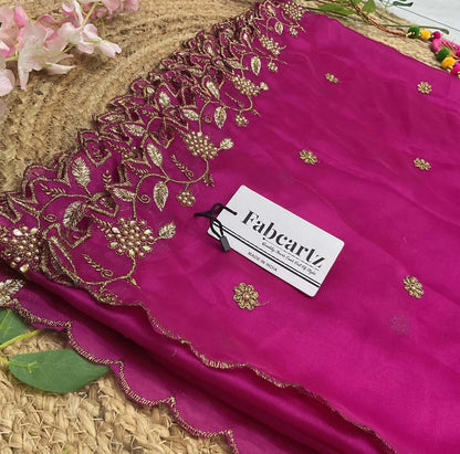 RangoliDup (GT) Beautiful Embroidery & Beads work Rangoli Dupatta for women | Only Dupatta