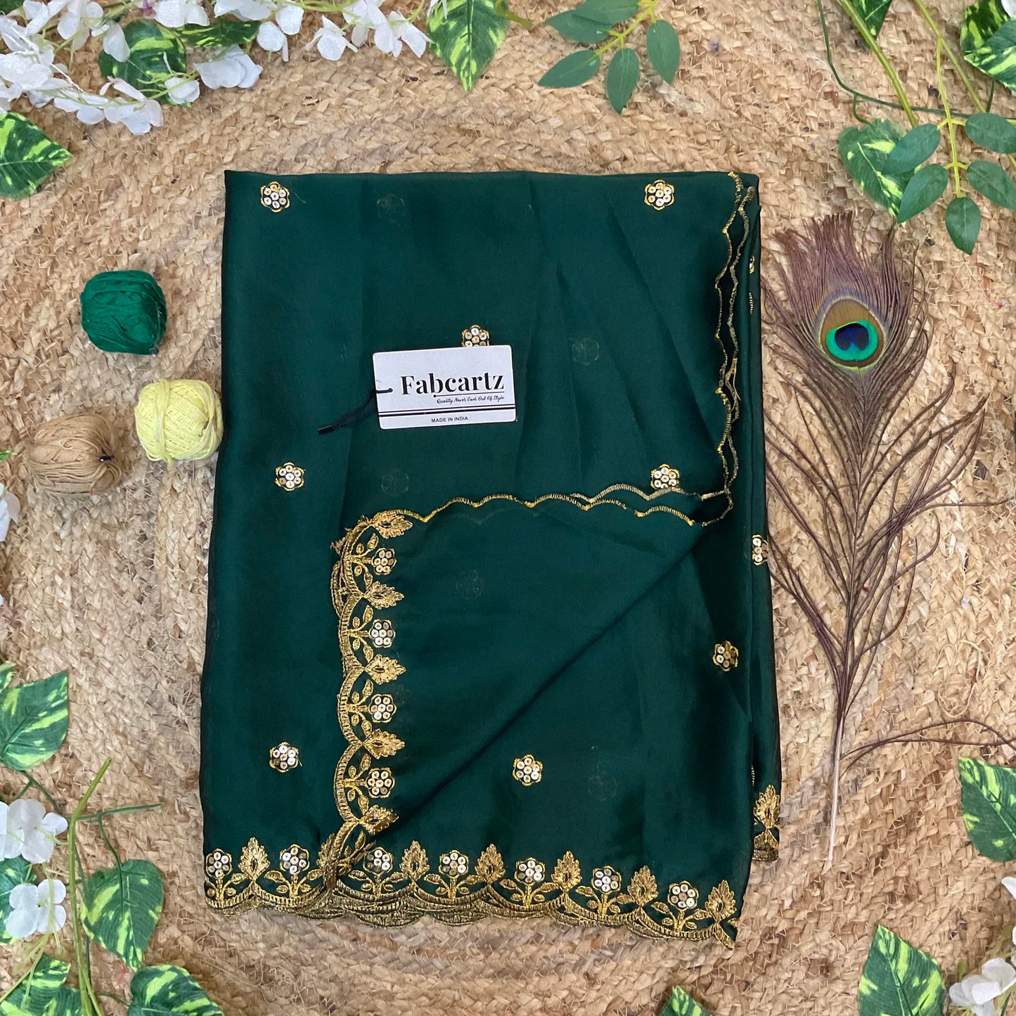 PihuSudhaDup Beautiful Embroidery work Rangoli Dupatta for women | Only Dupatta