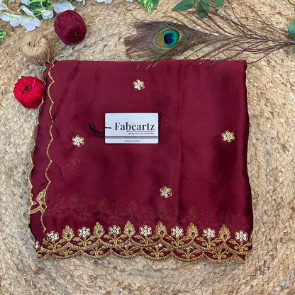 PihuSudhaDup Beautiful Embroidery work Rangoli Dupatta for women | Only Dupatta