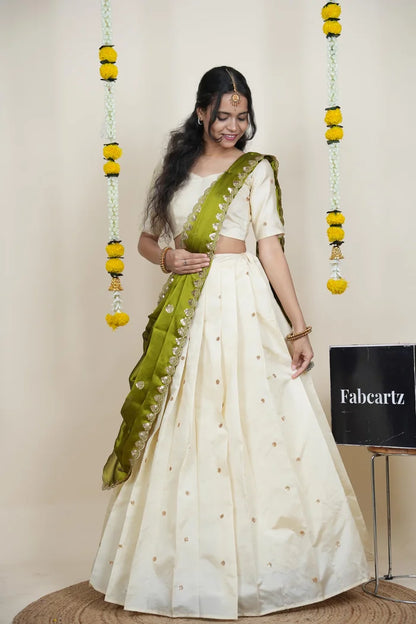 దక్షిణ భారత పండుగ సాంప్రదాయ హాఫ్ చీర (ఛవి) 