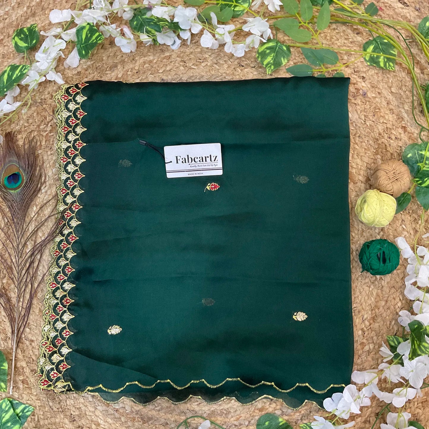 PranaviDup Beautiful Embroidery work Rangoli Dupatta for women | Only Dupatta
