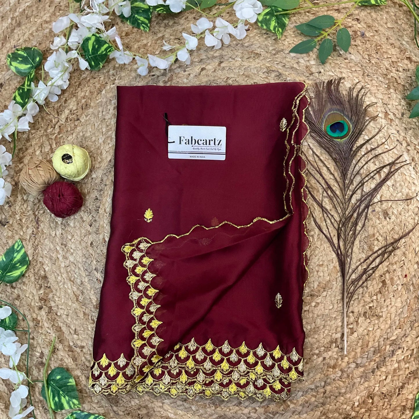 PranaviDup Beautiful Embroidery work Rangoli Dupatta for women | Only Dupatta