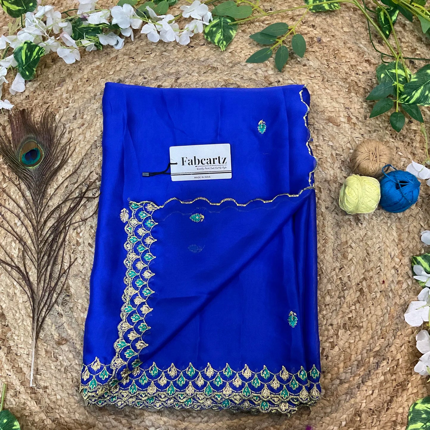 PranaviDup Beautiful Embroidery work Rangoli Dupatta for women | Only Dupatta