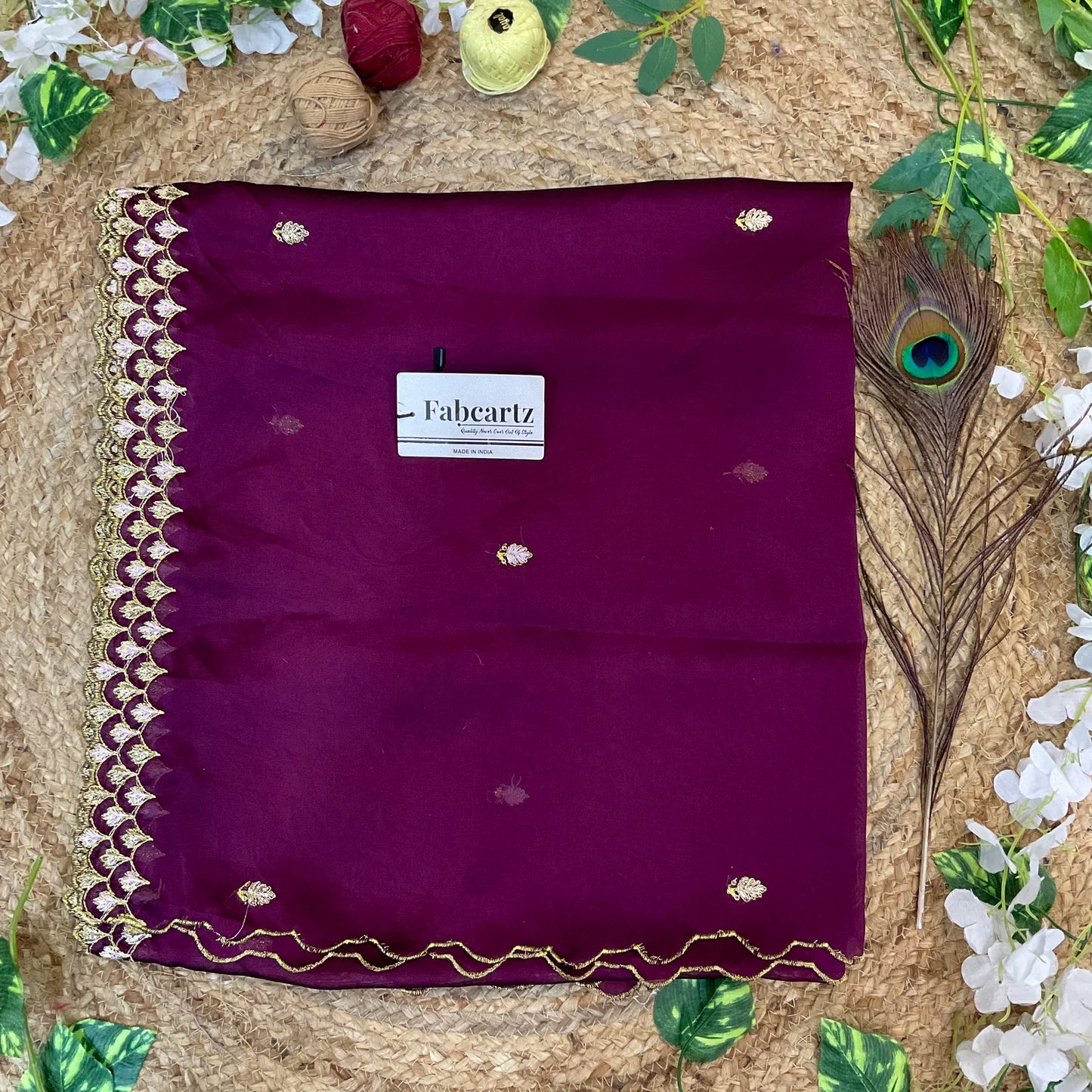 PranaviDup Beautiful Embroidery work Rangoli Dupatta for women | Only Dupatta