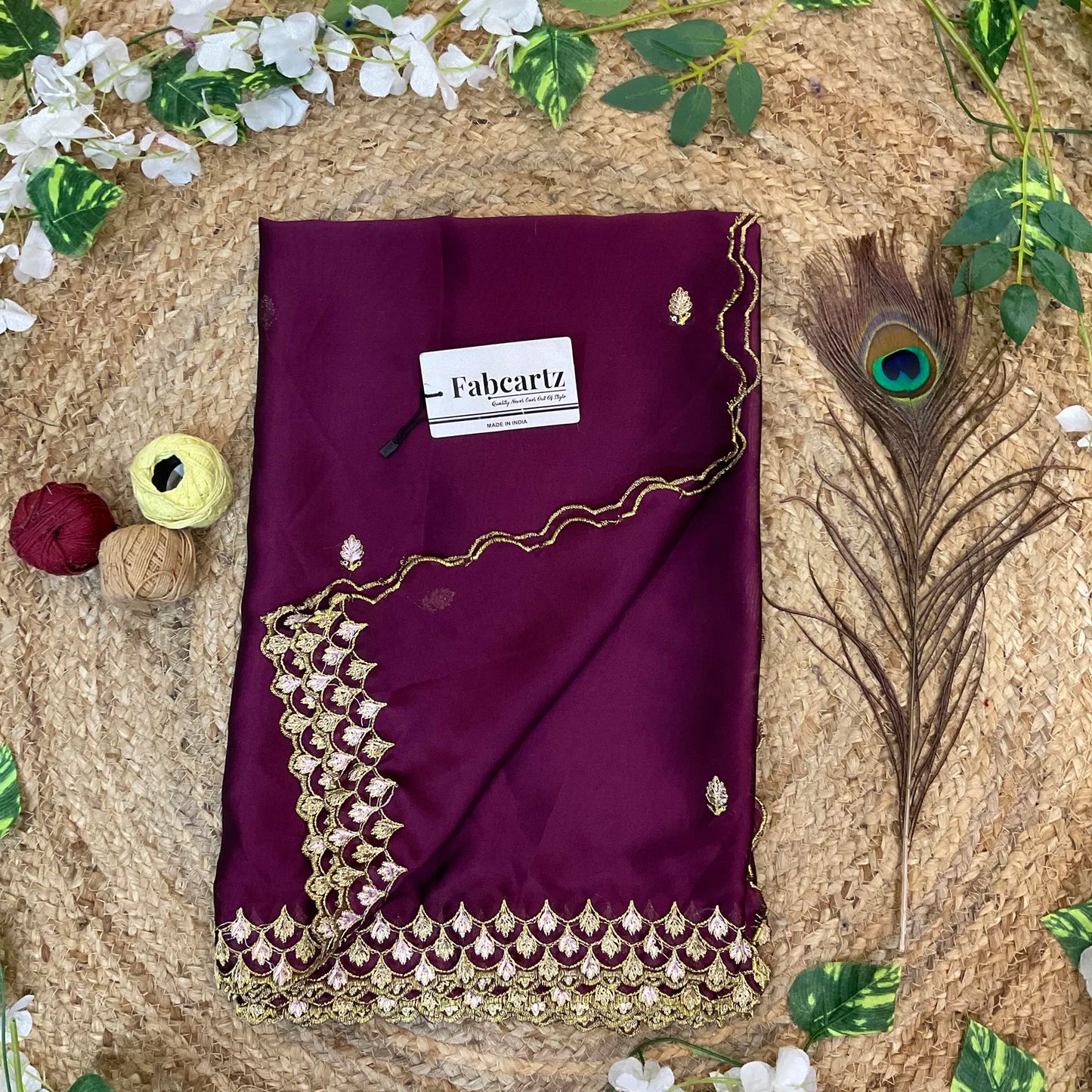 PranaviDup Beautiful Embroidery work Rangoli Dupatta for women | Only Dupatta