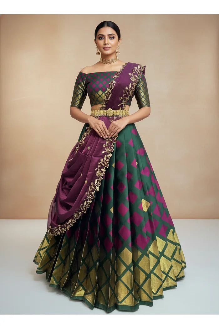 Multiverse Pattu South Indian Festival Traditional Half Saree