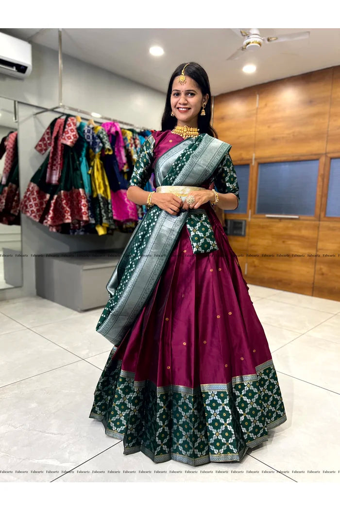 JanjalPAttu South Indian Festival Traditional Half Saree