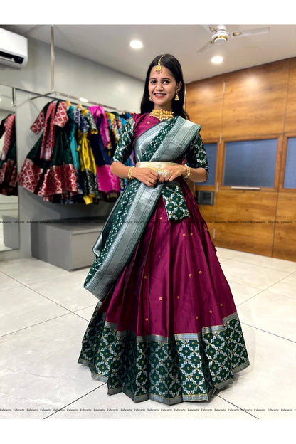 JanjalPAttu South Indian Festival Traditional Half Saree