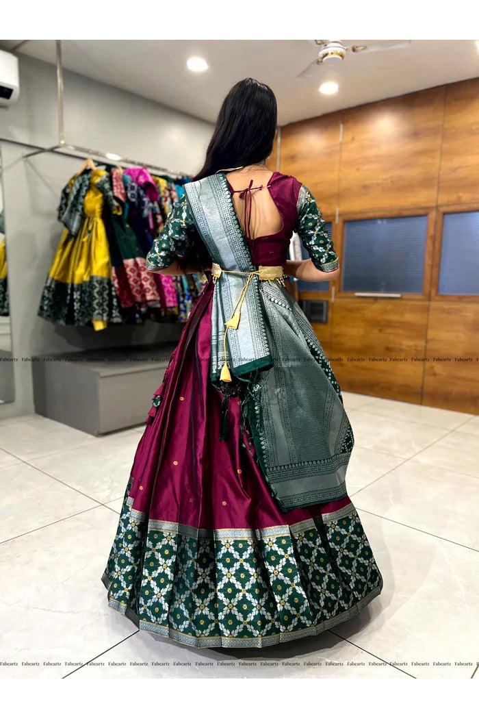JanjalPAttu South Indian Festival Traditional Half Saree