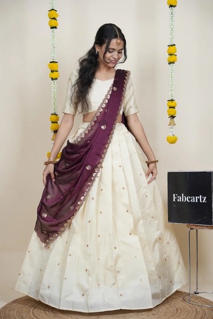 దక్షిణ భారత పండుగ సాంప్రదాయ హాఫ్ చీర (ఛవి) 