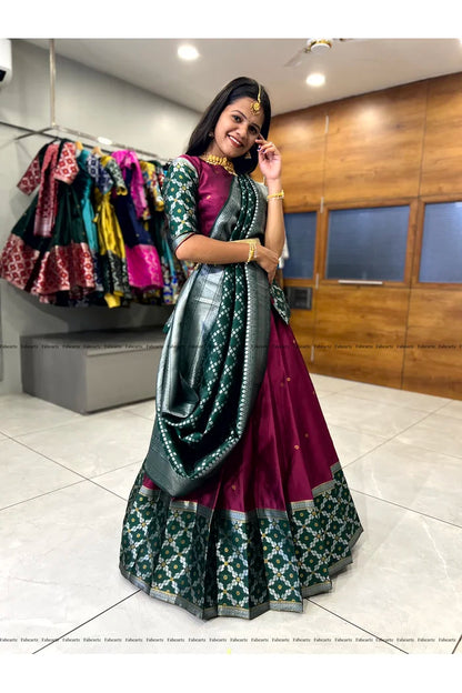 JanjalPAttu South Indian Festival Traditional Half Saree