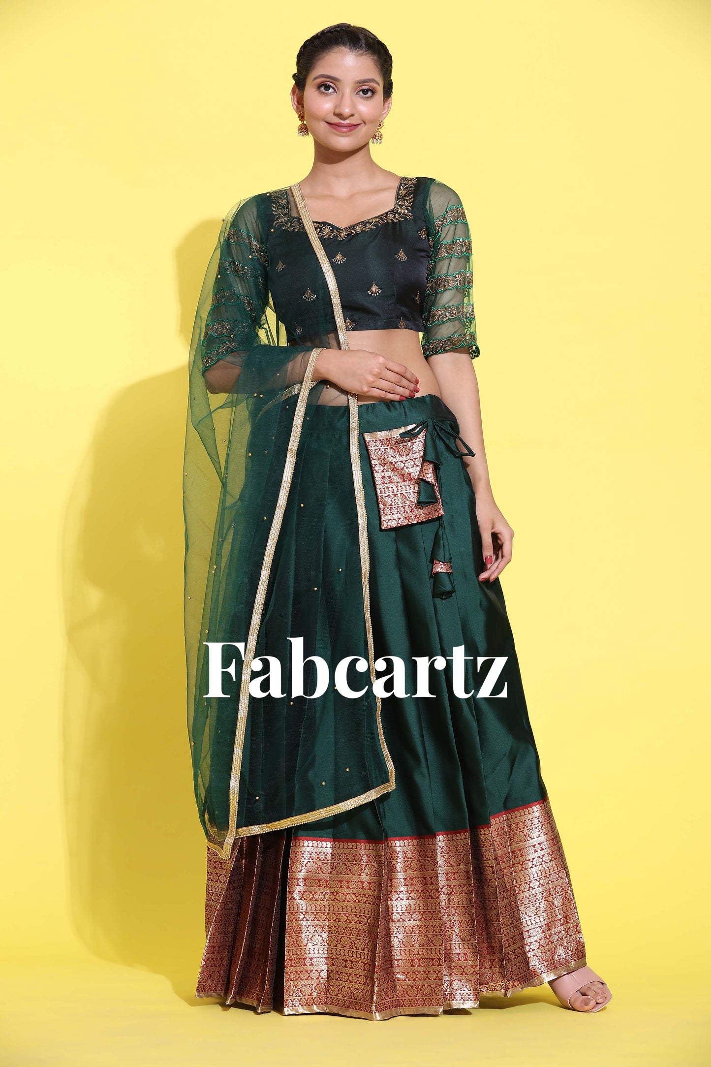 South Indian Festival Traditional Half Saree (Tanishq)