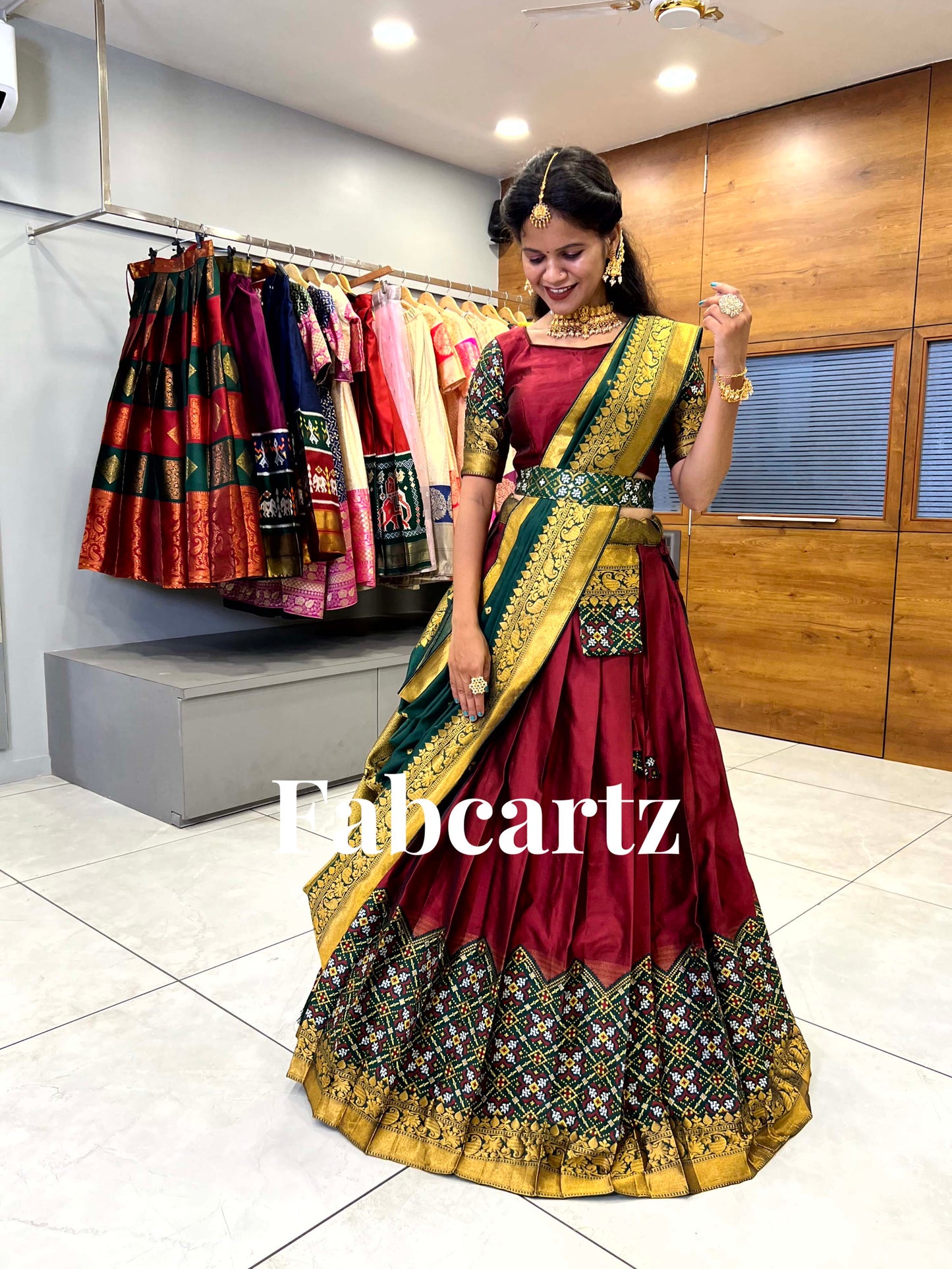 South Indian Festival Traditional Half Saree