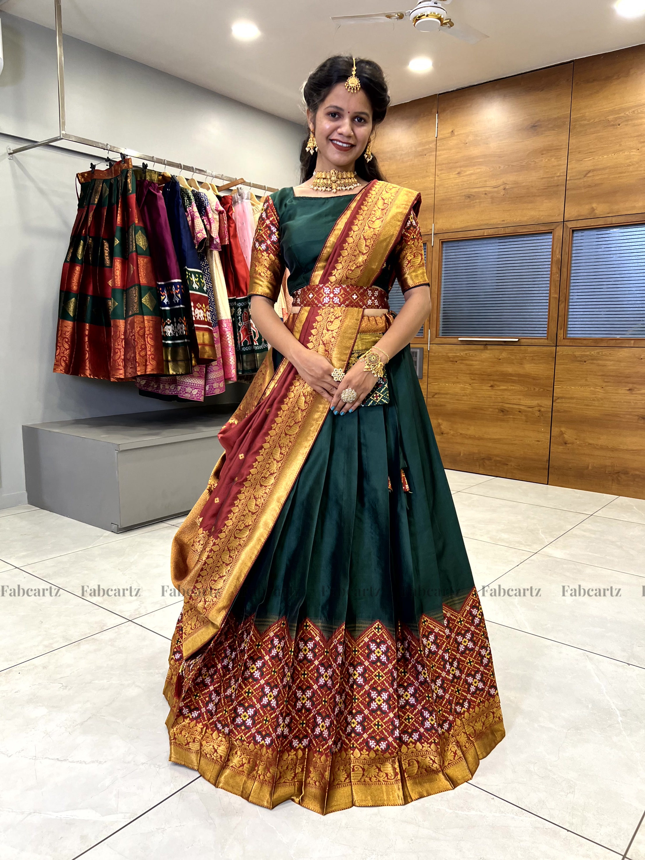 Stunning Bridal Half Saree – South India Fashion