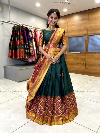 🌟 Enchanting South Indian Wedding Traditional Half Saree (Unstitched): Embrace the Splendor! 💍💃