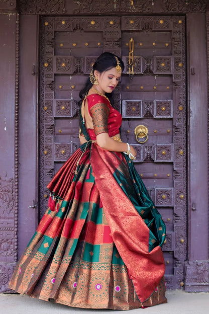 South Indian Festival Traditional Half Saree(Vishnu)