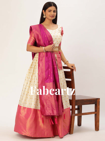 South Indian Festival Traditional Half Saree (Aarjoo)