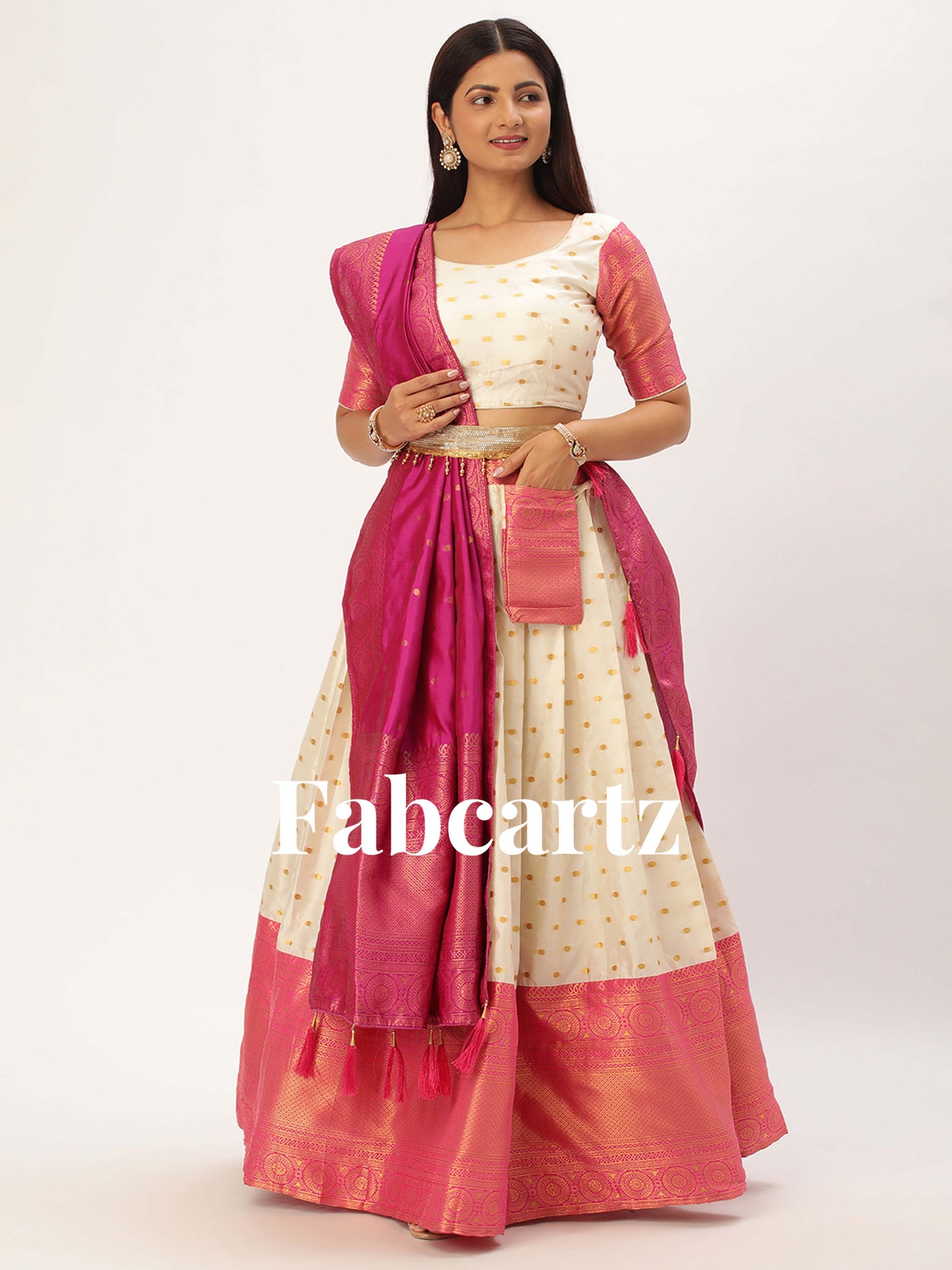 South Indian Festival Traditional Half Saree (Aarjoo)