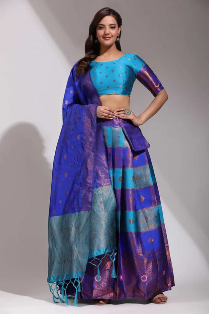 South Indian Festival Traditional Half Saree(Vishnu)