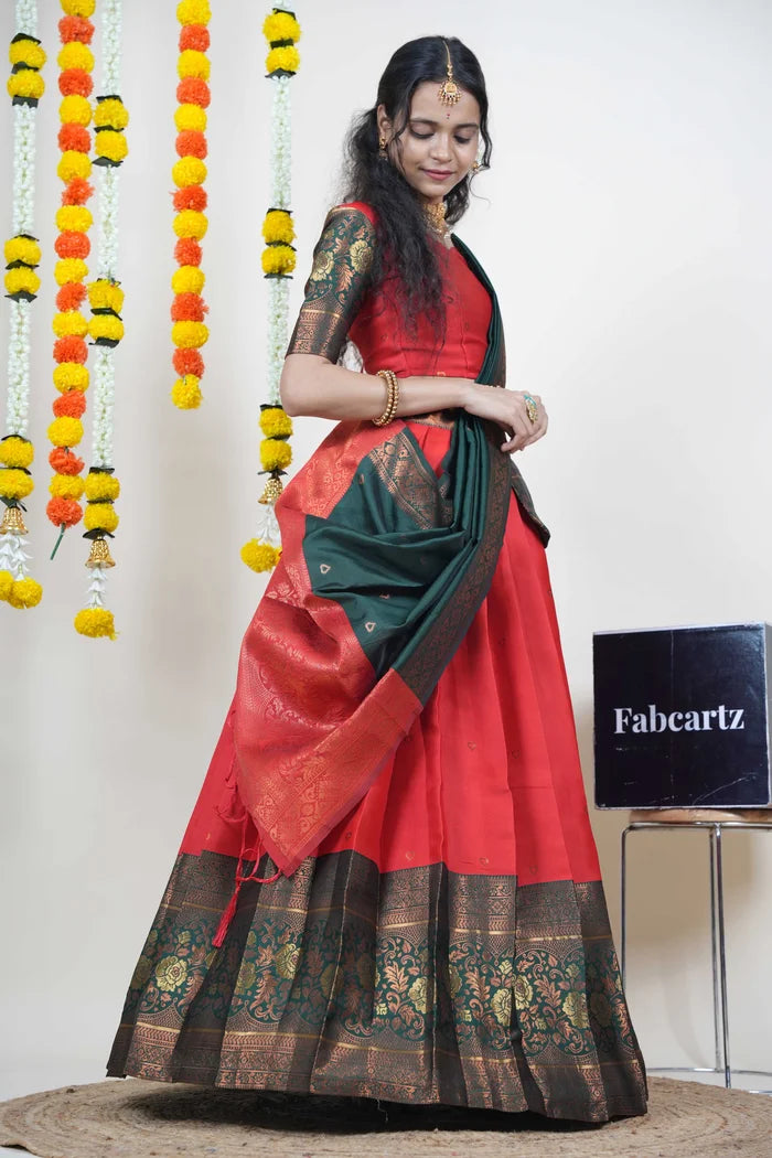 South Indian Festival Traditional Half Saree (DilwalePattu)