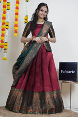South Indian Festival Traditional Half Saree (SquarePAttu)