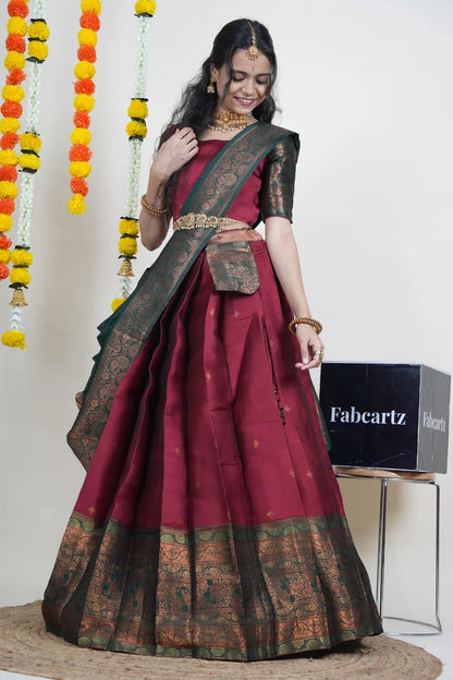 South Indian Festival Traditional Half Saree (SquarePAttu)