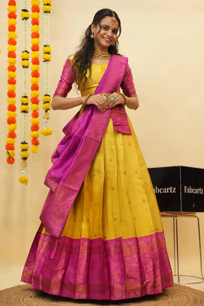 South Indian Festival Traditional Half Saree (SquarePAttu)