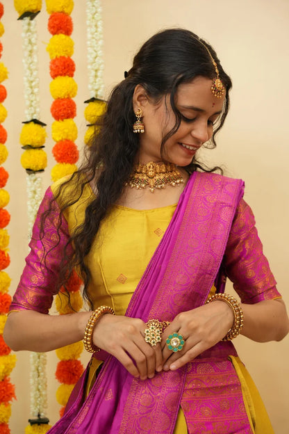 South Indian Festival Traditional Half Saree (SquarePAttu)
