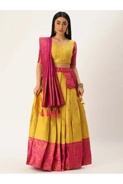 South Indian Festival Traditional Half Saree (SquarePAttu)