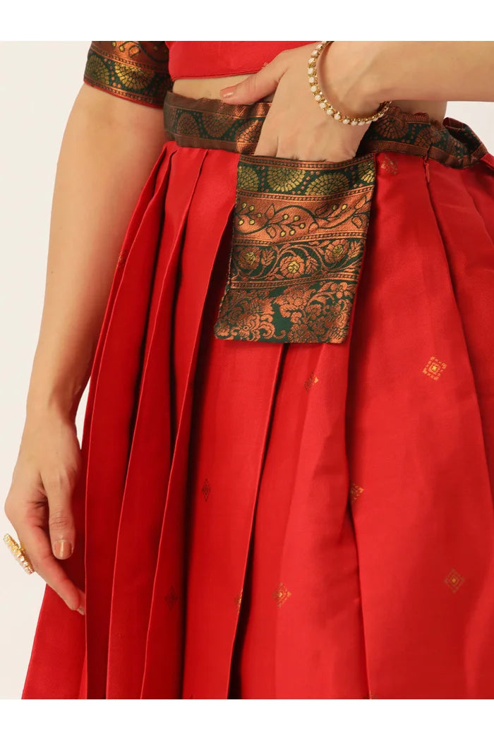 South Indian Festival Traditional Half Saree (SquarePAttu)
