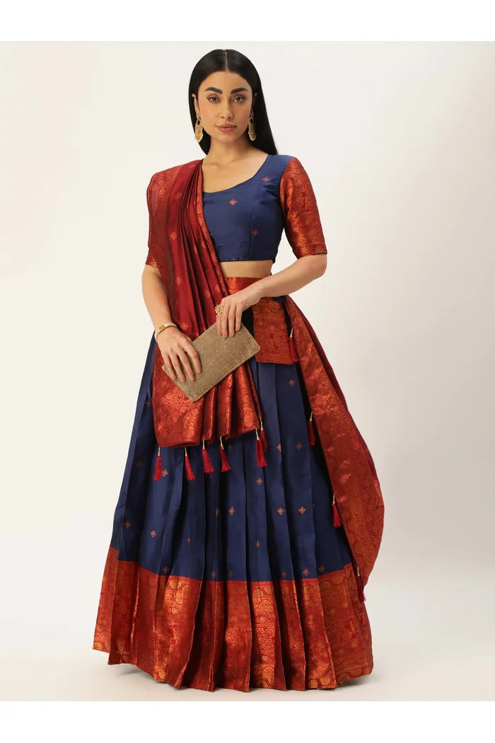 South Indian Festival Traditional Half Saree (SquarePAttu)