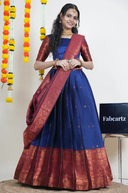 South Indian Festival Traditional Half Saree (SquarePAttu)