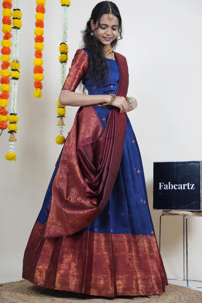 South Indian Festival Traditional Half Saree (SquarePAttu)
