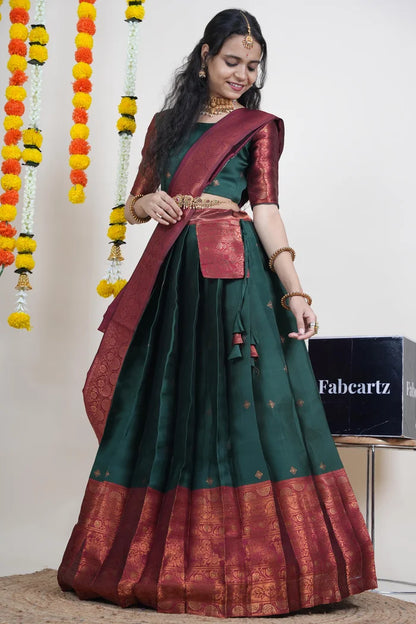 South Indian Festival Traditional Half Saree (SquarePAttu)