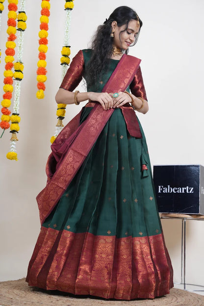 South Indian Festival Traditional Half Saree (SquarePAttu)