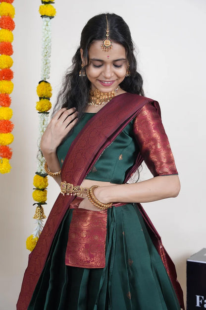 South Indian Festival Traditional Half Saree (SquarePAttu)